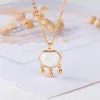 Anhänger Halsketten Design Lange Lebensdauer Schloss Quaste Opal Halskette Einfache Dame Ruyi Ping Eine Schlüsselbein Kette Mode Geburtstag Geschenk