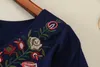 2021 nouveautés ethnique fleurs broderie Mini une pièce robe pour femmes filles Vintage Boho
