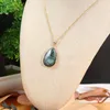 Hänge halsband naturliga stenhalsband vatten droppform flash labradorite ädelsten utsökta charm för smycken tillverkning av DIY -tillbehör