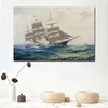 Voile Marine toile Art vers des Horizons lointains navire triomphant Frank Vining Smith peinture à la main paysage marin décor à la maison