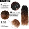 Hair Bulks Spark 1 3 4 Bundles Afro Kinky Curly Human Extensions Ombre Brazilian 100 Weave Blonde Brown Black 230609