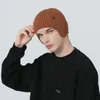 Boinas de inverno chapéu de proteção de orelha para homem cor sólida gorro de lã quente de tricô gorro feminino skullies