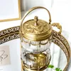 Storage Bottles Brass Carving Tank Hand Candy Pot Tea Ornaments Jewelry Box Home Decoration Desktop Crafts Retro