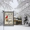 1pc hiver décoratif jardin drapeau double face rouge oiseau flocon de neige citation mémorial cadeau extérieur petit décor, noël ferme maison extérieur décoration