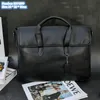 卸売りの男性ショルダーバッグ2色水平ソフトパッド付きレザーファイルバッグ大容量多層プリントビジネスブリーフケースジョーカーブラックポルカドットハンドバッグ