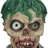 Party Masks Zombie Cosplay Latex Masks Horror Halloween Party Supplies Green Hair Big Eyes Blooding Helmet Costume Props 230609