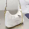 Designer Bags Women Straw Bags Hobo Casual Tote Handbag Hollow Summer Beach Vacation Shoulder Bag Chain Purses Little Fresh Girl