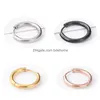 Hoop Huggie Fashion816Mm Orecchini Acciaio Inossidabile 316L Placcato Oro 18K Sier Rose Nero Gioielli Moda Round Punk Hie Per Goccia Deli Dhq3Z