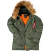 Vestes pour hommes Bomber militaire tactique Parka Pilot Veste à capuche en duvet Col en plumes Plusieurs poches pour hommes - Manteau d'hiver à 20 degrés