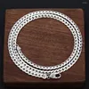 Chains Real 925 Sterling Silver Necklace 5mm Curb Link Chain Vajra Clasp All Size