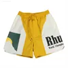 Shorts masculinos Summer Tide Calça de moletom de praia com estampa de marca Solta Calças casuais RHUDE Shorts para homens e mulheres