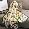 Scarves 2023 Spring And Summer Luxury Green Ladies Scarf Female Long Shawl Thin Fashionable Wrap Silk Feeling Headband