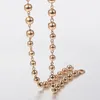 Kedjor 585 Rose Gold Color Beded Chain Halsband för kvinnor flickor pärlor länk halsband 60 cm gåva smycken grossist gåvor dcn47