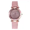 Montres-bracelets Casual Femmes Romantique Ciel Étoilé Montre-Bracelet En Cuir Strass Designer Dames Horloge Simple Robe Gfit Montre Femme Montre 2023