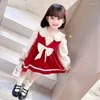 Ensembles de vêtements Vêtements pour enfants Filles Big Bow Blouse Dress Girl Outfit Style décontracté Costumes pour enfants