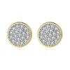 Stud Tiny Zircon Earrings Sier Gold Colors Mini Disc Round CZ For Women Minimalist Design Party SMYCKE LEVERANS DH3LO