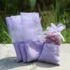 Lila Baumwoll-Organza-Lavendel-Beutel, DIY-Trockenblumen, süße Bursa-Garderobe, formbeständige Geschenktüte