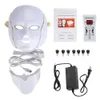 Appareils de soins du visage Masque LED avec peau du cou 7 couleurs Traitement Beauté Anti Acné Thérapie Blanchiment Coréen Led Spa Machine 230609