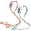 Hair Accessories 2 Pieces Children Ice Snow Headbands Snowflake Rhinestones Braids Party Holiday Styling Headwear For