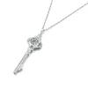 Chains Moissanite Key Pendant Necklace 925 Sterling Silver 1.0ct Long Chian For Women Brides Wedding Jewelry