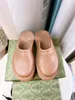 Designer toffel toppkvalitet svarta modeskor skjutreglage Sandaler Slide Slipper ockra benhart