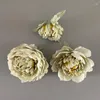 Dekorativa blommor 3st konstgjorda huvud Silk Peony Fake Flower For Hair Smycken Diy Decor Birthday Wedding Party Decoration