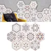 Stickers muraux 10pcs Arabesque Anti-Slip Auto-Adhésif Sol Hexagonal Amovible Autocollant Tuile Pour El Maison