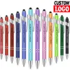 Ballpoint Pens 50Pcs Metal Business Ballpoint Universal Drawing Touch Screen Stylus Pen School Office Supplies Free Engraved Name Custom 230609