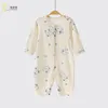 Ice Oxygen Cotton Baby Ha Clothing Boneless Jumpsuits Thin Section Long-sleeved Newborn Infant Clothing Summer