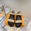 2023 Designer Pool Pillow Mules Women Sandals Sunset Flat Comfort Mules Padded Front Strap Slippers Fashionable Easy Wear Slides