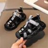 Zomer Jongens Meisjes Sneakers Sandalen Kinderen 2023 Temperament Trend Kleurblokkering Splicing Mesh Leer Zomer Kinderen Platte Sandalen