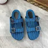 مصمم فاخر للرجال قماش مزدوج G Slide Slippers Beige Ebony اثنين