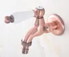 Bathroom Sink Faucets Antique Red Copper Wall Mount Ceramic Handle Washing Machine Faucet Out Door Tap Dav334