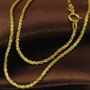 Ketten Halskette aus reinem, massivem 18-Karat-Gelbgold, Breite 1,3 mm, glänzende Vollsternkette mit Au750-Prägung, für Damen, 40–45 cm