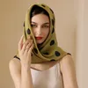 Scarves Little Bit Square Scarf Female 2023 Spring Summer Imitation Silk Shawl And Wraps Women Sweet 90CM Printed Hijab Stoles