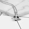 Herz Saturn Anhänger Halskette für Frauen Retro Ohrstecker Schmuck Metall Planet Pullover Kette Mode Halskette Geschenk Zubehör