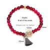 Beaded Fashion Natural Agate Stone Beads Beads Charm Bracelets Boho заявление круглые браслеты из нержавеющей стали для женщин -ювелирных изделий Dhftx