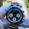 Vintage Watches 40MM Silver Black dial Strap Sapphire Antique Watch Movement Mechanical Automatic with Chronograph Sapphire Glass Men's Wristtraps