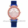 Montres-bracelets Casual Hommes Sport Quartz Montre Strass Relogio Masculino Fleur Horloge 920468