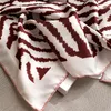Scarves Striped Print Twill Silk Scarf Women 90CM Square Wraps Shawl Hijabs Bandana Handmade Curled Head