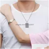 Pendentif Colliers Amour Serrure Couple Bijoux Ensemble Coeur Bracelet Clé Collier En Acier Inoxydable Saint Valentin Cadeau Drop Delivery Pendentifs Dhinj