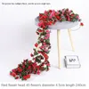 Dekorativa blommor 2,4 m konstgjorda rose rotting bröllop vinrankas simulering druva piongrön växt
