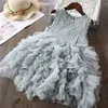 Abiti da ragazza Summer Kids For Girls Tutu Fluffy Cake Smash Dress Elegante Princess Party Wedding Girl Birthday Abbigliamento 3 8Y 230609