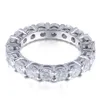 Wedding Rings 925 SILVER PAVE SETTING FULL SQUARE Simulated Diamond CZ BAND ENGAGEMENT WEDDING Stone Size 5 6 7 8 9 10 11 12 230609