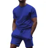 Men's Tracksuits 2023 Summer European And American Fitness Suits Solid Color Short-sleeved T-shirts Men's Leisure Sports Shorts