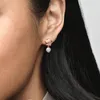 Pendientes de botón de boda con colgante de perla blanca para Pandora 18K Rose Gold Party Diseñador de joyas Juego de aretes para mujer Pendientes de estrella brillante con caja original