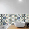 Wall Stickers 10pcs Flower Pattern Simulation Tile Decal Removable Waterproof Mural Decoration Self-adhesive Wallpaper For