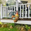 Garden Decorations Metal Sculpture Iron Rooster Statue Home Decoration Outdoor Handicraft Shelf Wall Animal Craft Gift 230609