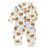 Pigiama per bambini Pigiama in raso di seta per bambini Set da notte per bambini Pijama Suit Ragazzi Ragazze Dormire in due pezzi Autunno Kids Loungewear 230609