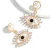 Brincos de luxo Studs Evil Eyes Drop para mulheres meninas presente moda acrílico cristal strass pérola declaração pendura festa de casamento gelo gelo orelha charme jóias